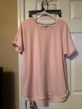 Wonderly Light Peach Relaxed Crewneck Tee